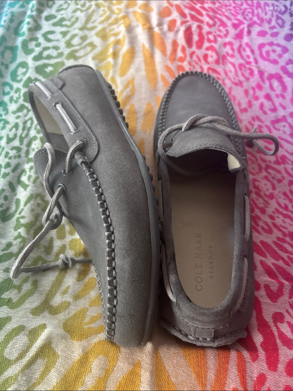 Cole Haan TODS inspired gray Grant deck Boat Slip-On Driving Loafer Shoes